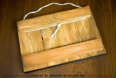 Dorothy in Catland - wooden picture with red butterfly