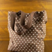 Dorothy in Catland - brown bag with white dots