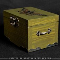 Dorothy in Catland - Green box with yellow moth