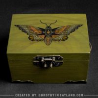 Dorothy in Catland - Green box with yellow moth