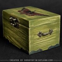 Dorothy in Catland - small jewellery box with red moth