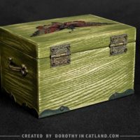 Dorothy in Catland - small jewellery box with red moth