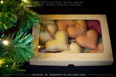 Dorothy in Catland - hearts 10pcs - beige brown maroon