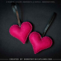 Dorothy in Catland - hearts 2pcs - amaranth