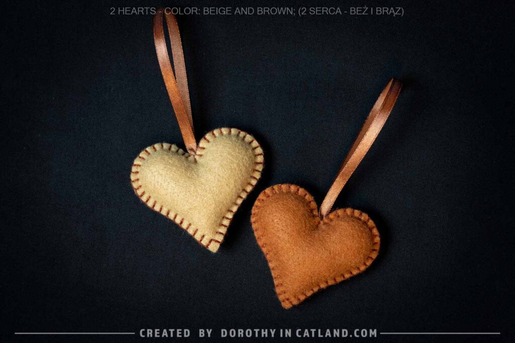 Dorothy in Catland - hearts 2pcs - brown and beige