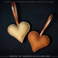 Dorothy in Catland - hearts 2pcs - brown and beige