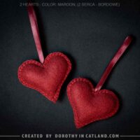 Dorothy in Catland - hearts 2pcs - maroon