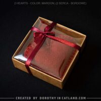 Dorothy in Catland - hearts 2pcs - maroon