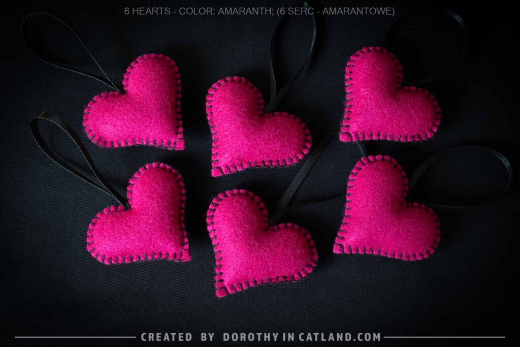 Dorothy in Catland - hearts 6pcs - amaranth