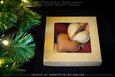 Dorothy in Catland - hearts 6pcs - beige brown maroon