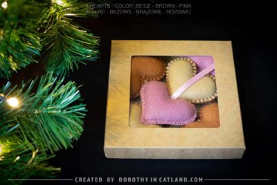 Dorothy in Catland - hearts 6pcs - beige brown pink