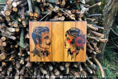 Dorothy in Catland - Oldschool tattoo picture with man and woman