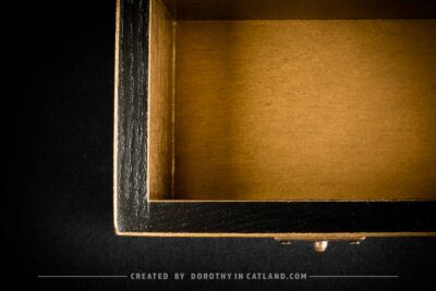 Jewellery box with golden interior and gold-painted edges, showcasing elegant craftsmanship