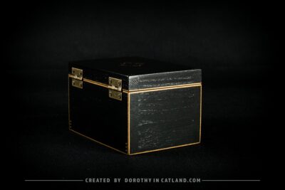 Dorothy in Catland - Czarna szkatułka ze złotymi akcentami - Black treasure box with golden deco