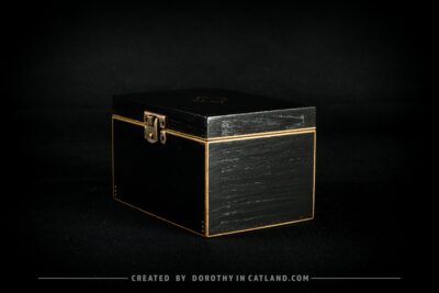 Dorothy in Catland - Czarna szkatułka ze złotymi akcentami - Black treasure box with golden deco