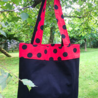 Dorothy in Catland - Black bag with red butterfly - Red bag with large black polka dots