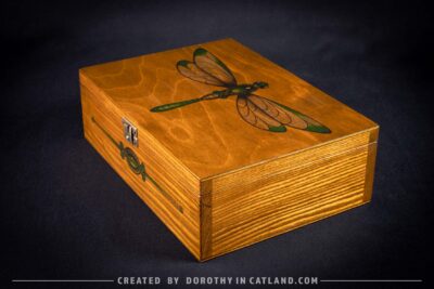 Dorothy in Catland - Tea box with green dragonfly graphic