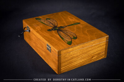 Dorothy in Catland - Tea box with green dragonfly graphic